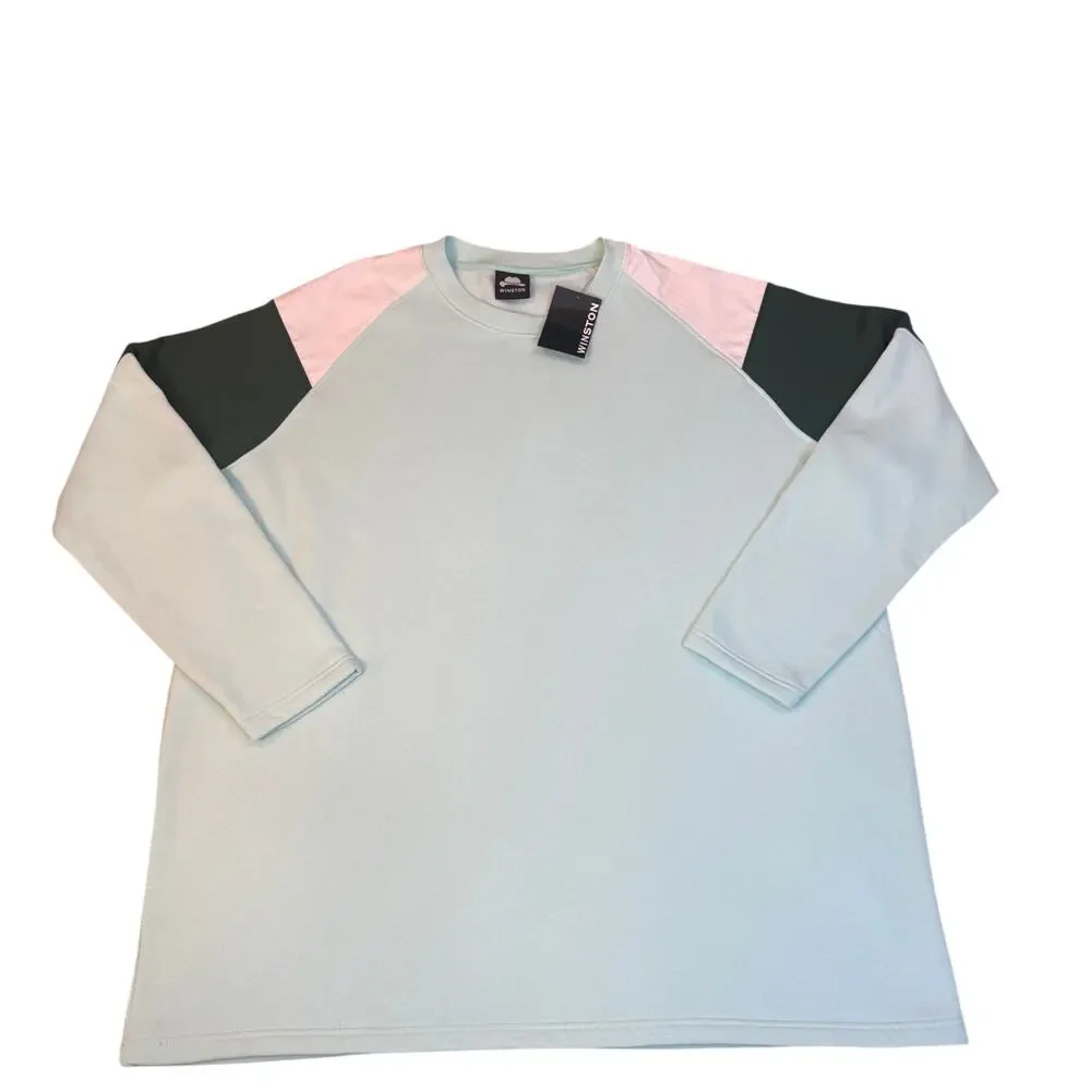 NWT Mens Winston 3XLT Sweat Shirt Mint Green White Black Soft Warm Shirt Gift